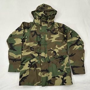 Vintage Military Army Camo Winter Snow Cold Weather Full Zip Parka Jacket Mens S